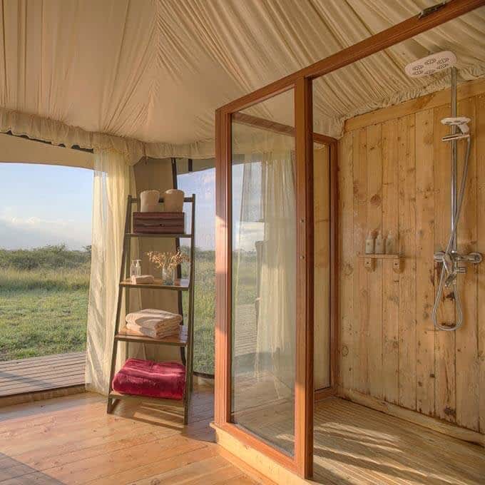 Your ensuite bathroom at Entara Olmara Camp in Serengeti National Park