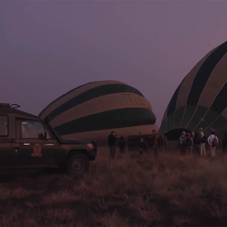 A hot air balloon flight in the Serengeti
