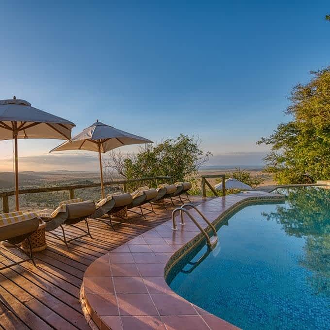 Mbali Mbali Soroi Serengeti Lodge's swimming pool with a view in Serengeti National Park in Tanzania
