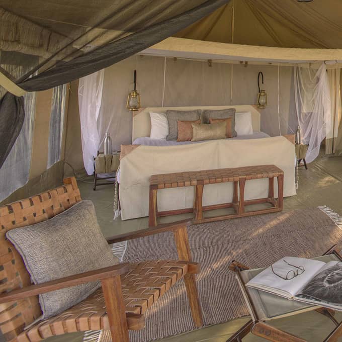 Your tented room at Olakira Migration Camp in the Serengeti