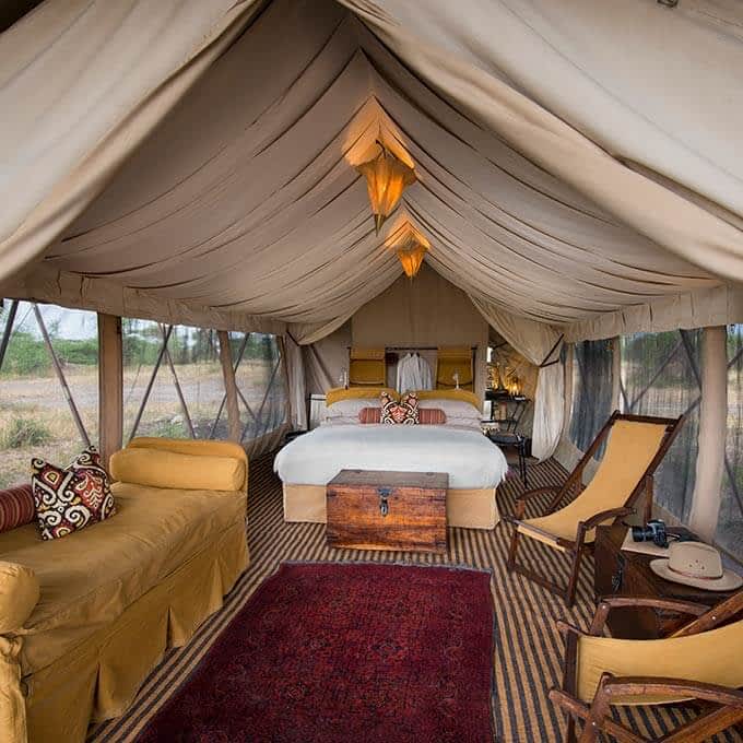 Luxury safari tent at andBeyond Serengeti Under Canvas