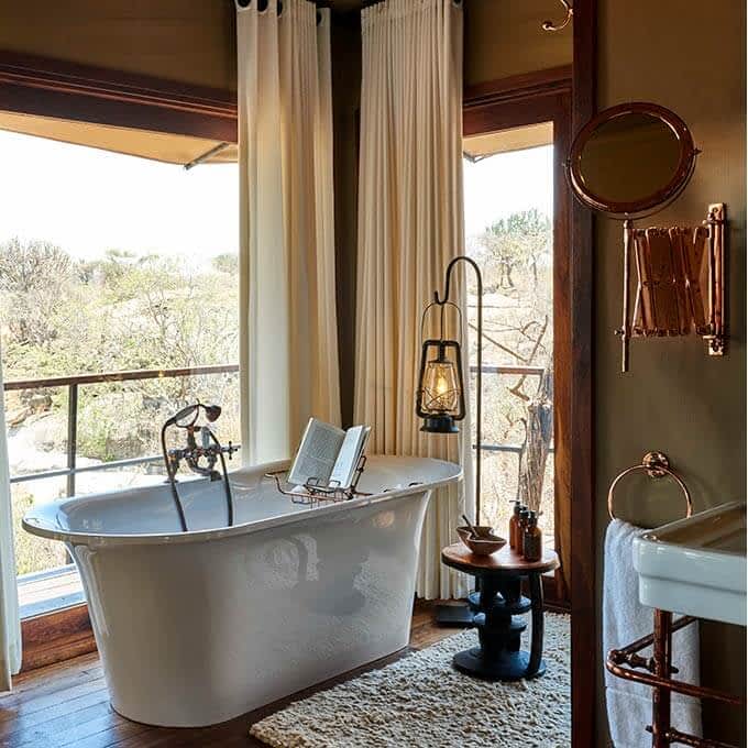 Bathroom at Mwiba Lodge in Tanzania