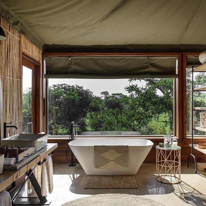 Bathroom at Singita Faru Faru Lodge in Tanzania