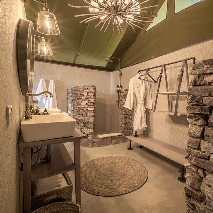 The en-suite bathroom at Taasa Lodge in Serengeti National Park