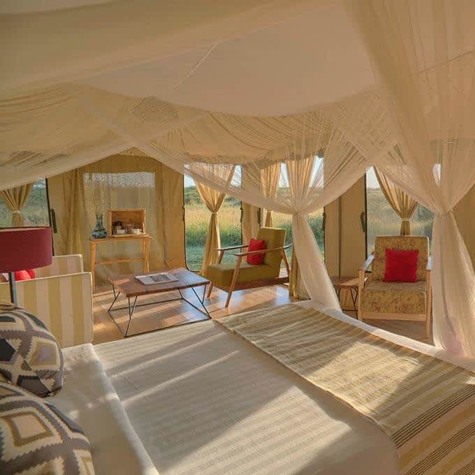 Entara Olmara Camp offers luxury safari tent in the Serengeti in Tanzania