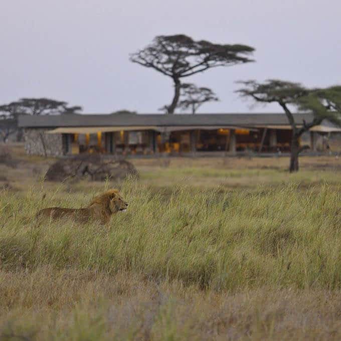 The lounge area at Namiri Plains in the Eastern Serengeti in Tanzania