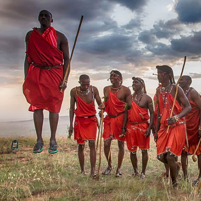 Maasai warriors in Serengeti