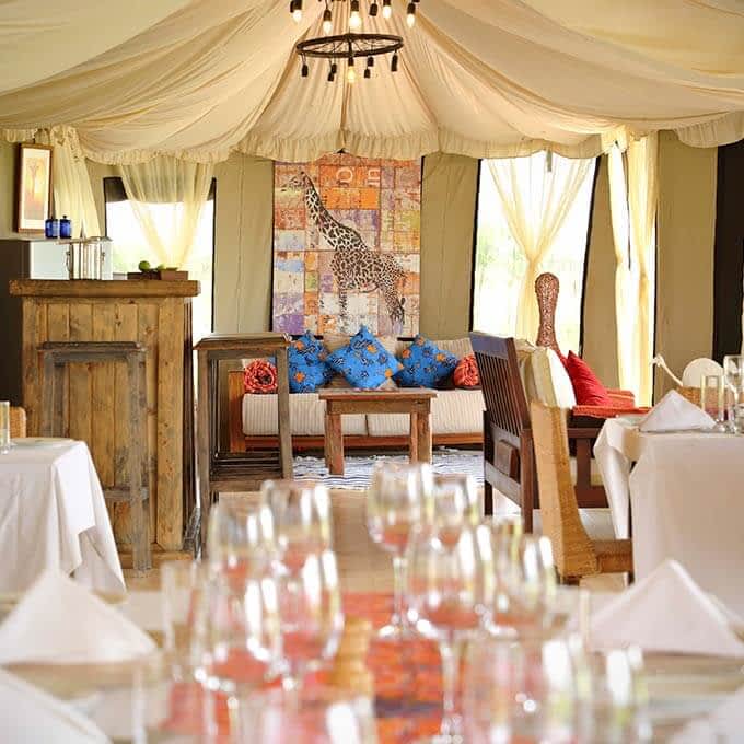 Main area at Entara Olmara Camp in the Serengeti in Tanzania