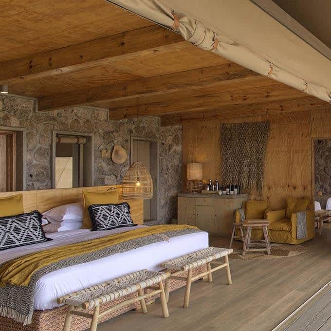 The main dining area at Namiri Plains in Serengeti National Park in Tanzania