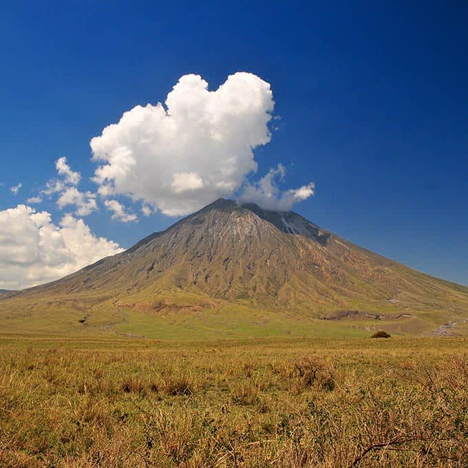 Ol Doinyo Lengai volcano in Serengeti