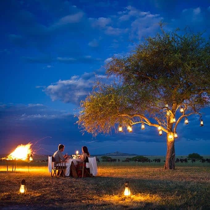 For a romantic safari experience in the Serengeti stay at Singita Sabora Tented Camp in the Grumeti Game Reserve