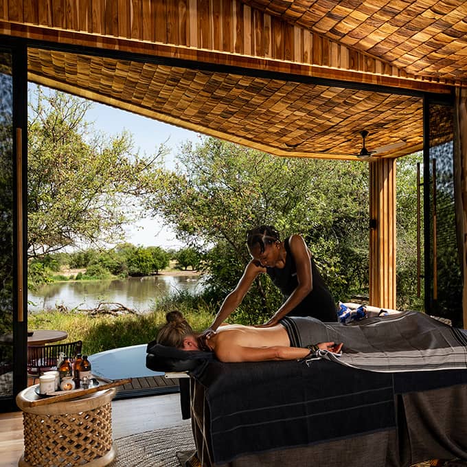 Enjoy a spa treatment whilst staying at AndBeyond Grumeti Serengeti River Lodge