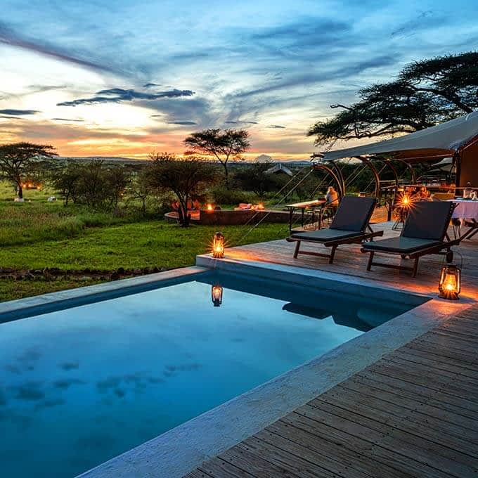 The swimming pool at Lemala Nanyukie in the Serengeti in Tanzania