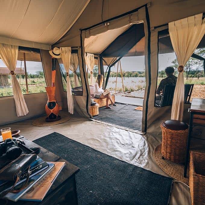 Your tent at Serengeti Tortilis Camp in Tanzania