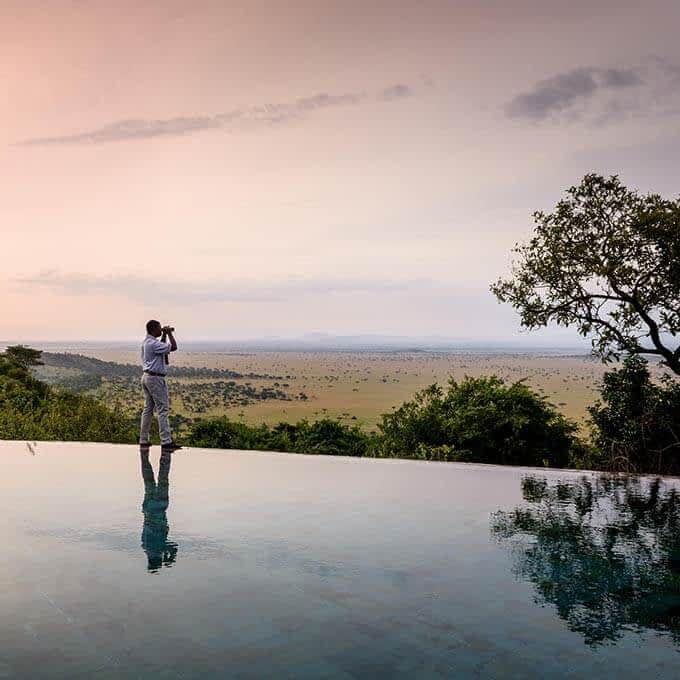 View from the pool at Singita Sasakwa Lodge